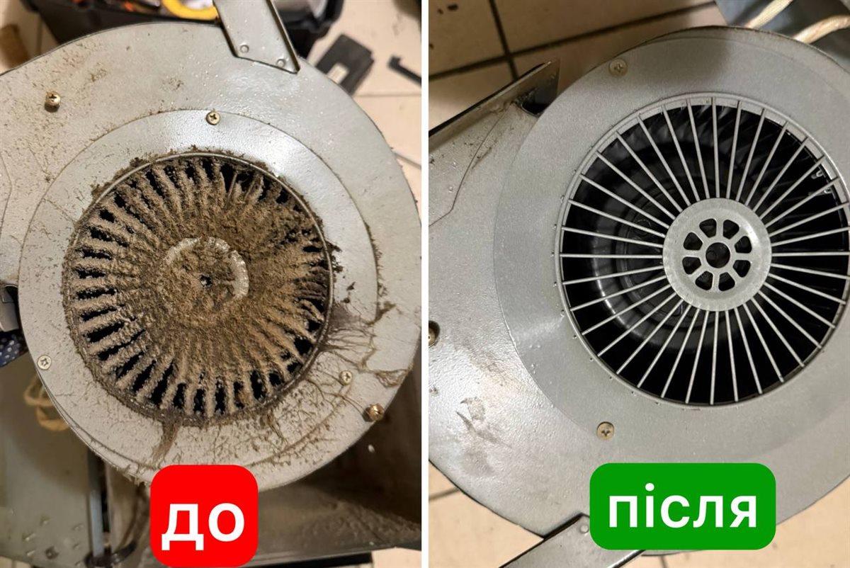 Exhaust fan before and after cleaning